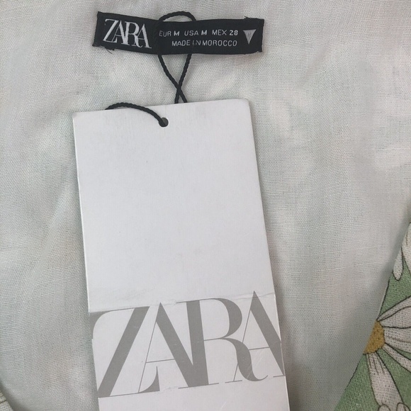 ZARA Smocked floral Mini Dress M cottagecore coquette - Picture 5 of 13